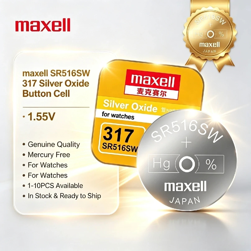 Electronics And Gadgets Ce - Maxell SR516SW 317 Серебряно-цинковая батарейка-таблетка 1,55